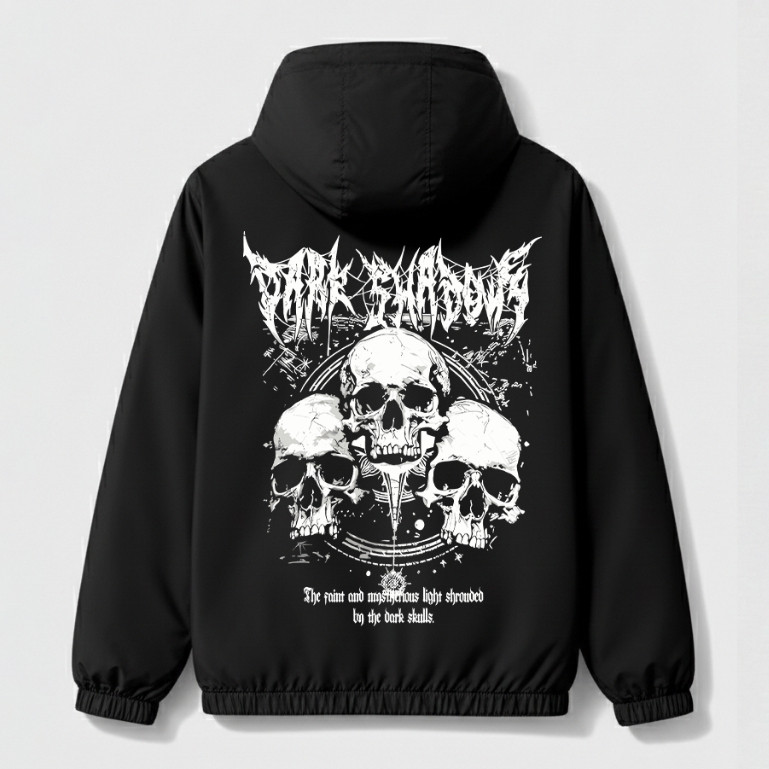 Corta Vento Caveira Gótica Punk Jaqueta Masculina Dark Streetwear Lançamento