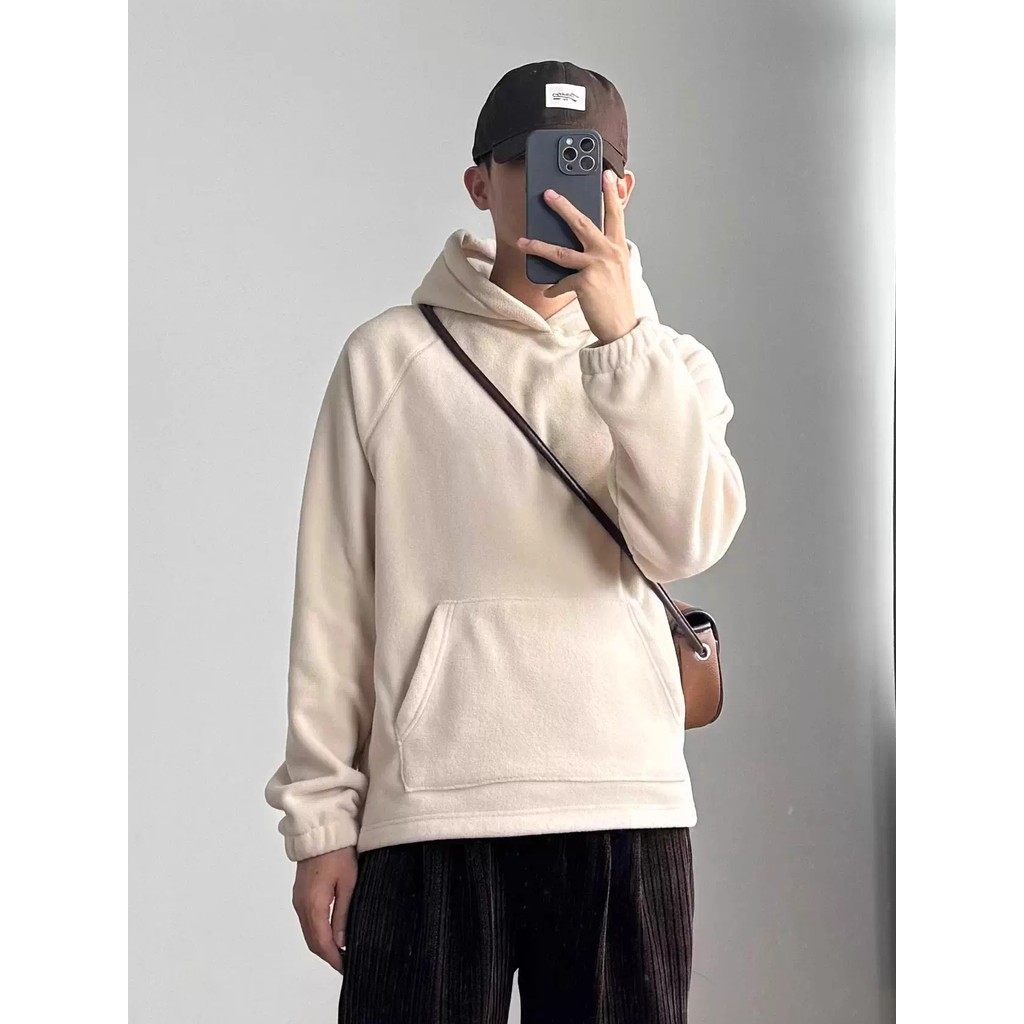 Liberty Kostume Cor Sólida Com Capuz Raglan Ombro Moletom De Lã Homens Mulheres País Na Moda Casual