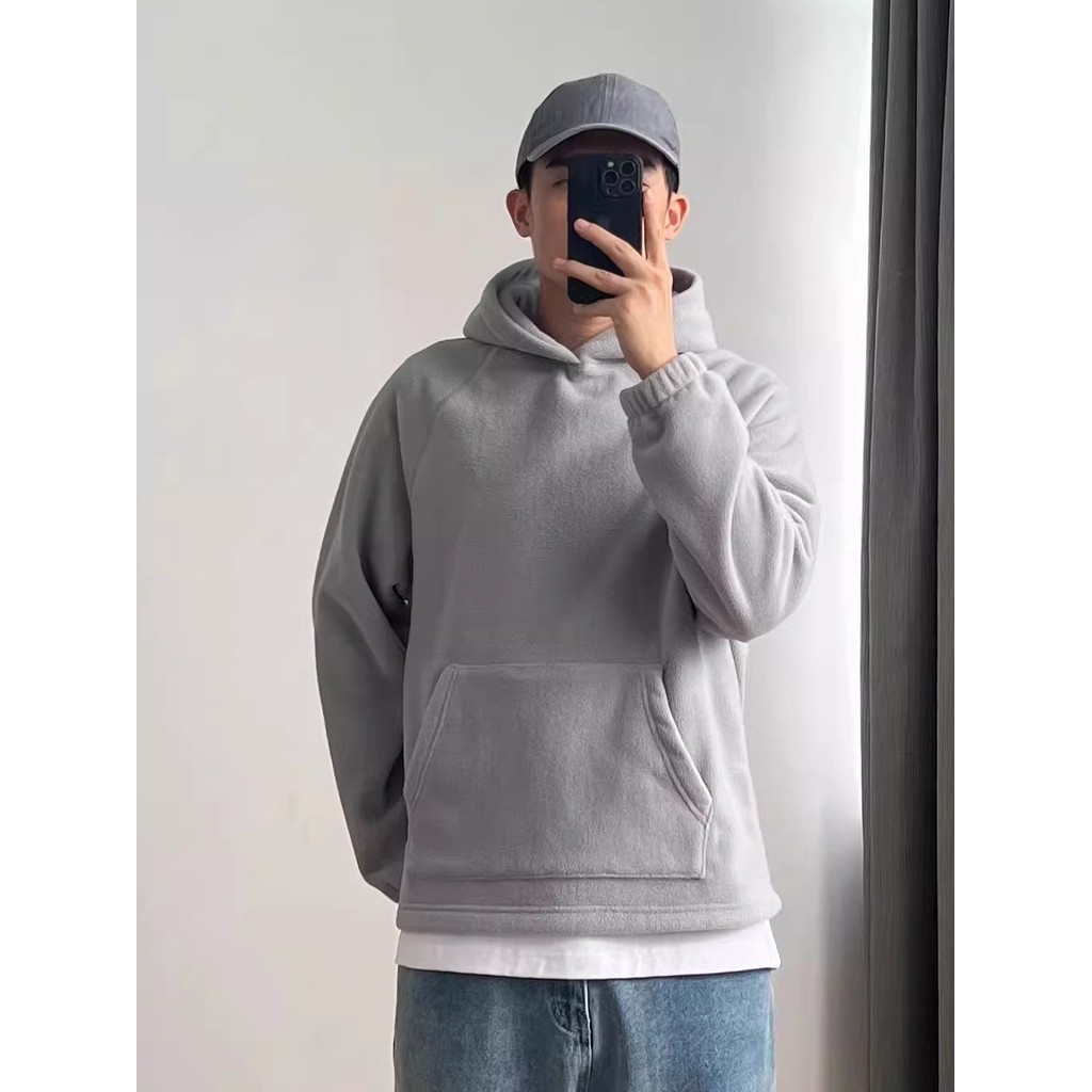 Liberty Kostume Cor Sólida Com Capuz Raglan Ombro Moletom De Lã Homens Mulheres País Na Moda Casual