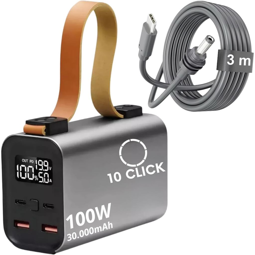 Power Bank 100W 30000mAh Para Starlink Mini Bateria Portátil Externa Rápida Rápido Carregamento Para Antena Notebook Ta