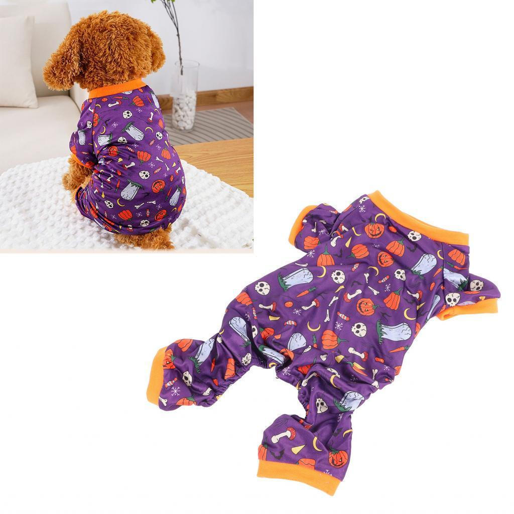 Hyhyhy Puppy Pajama  Halloween Dog Soft Comfortable Breathable 4 Legged for Holiday