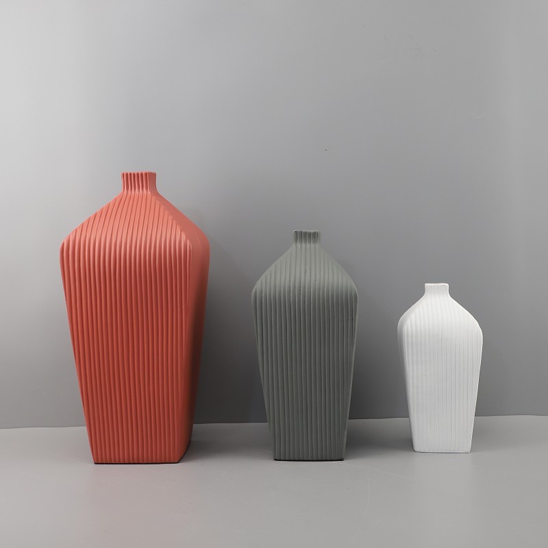 GI75 Modern, minimalist, and elegant Morandi-colored small resin vases, perfect as desktop ornaments for living rooms, b