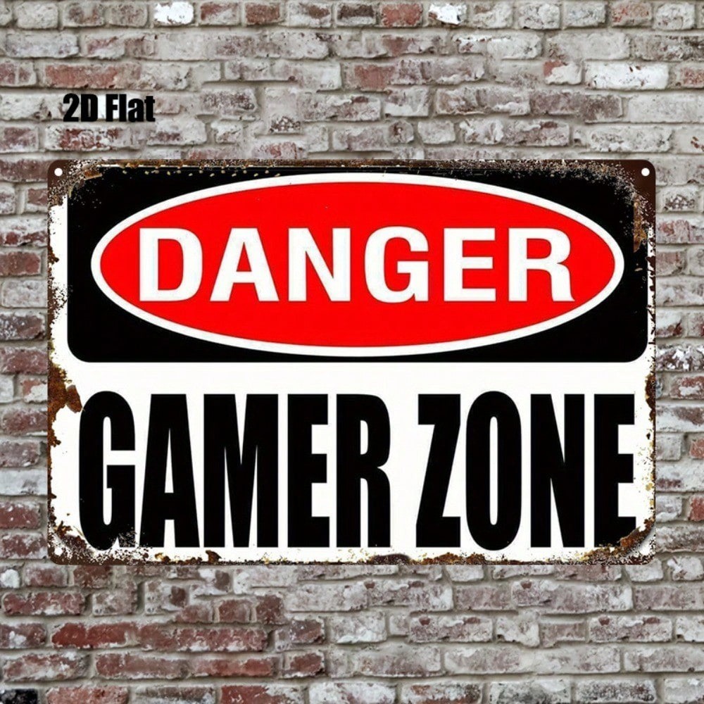CIFbuy Gaming Zone Metal Sign 8x12in Retro Arcade Wall Decor