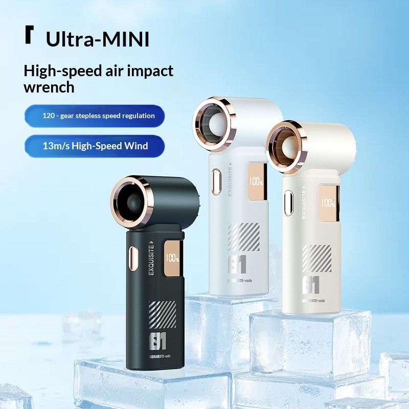 Ventilador portátil compacto Mini com ajuste de velocidade múltipla e display digital