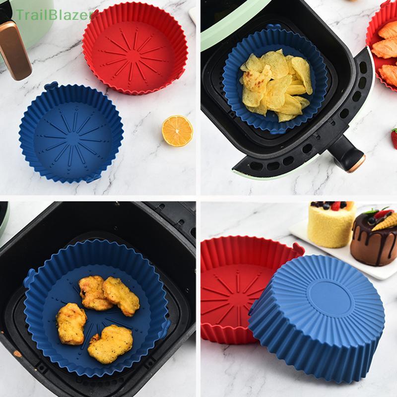 TR Fritadeiras De Ar Forno Bandeja De Cozimento Frango Frito Cesta Esteira Airfryer Pote Silicone Redondo Replacemen Gri