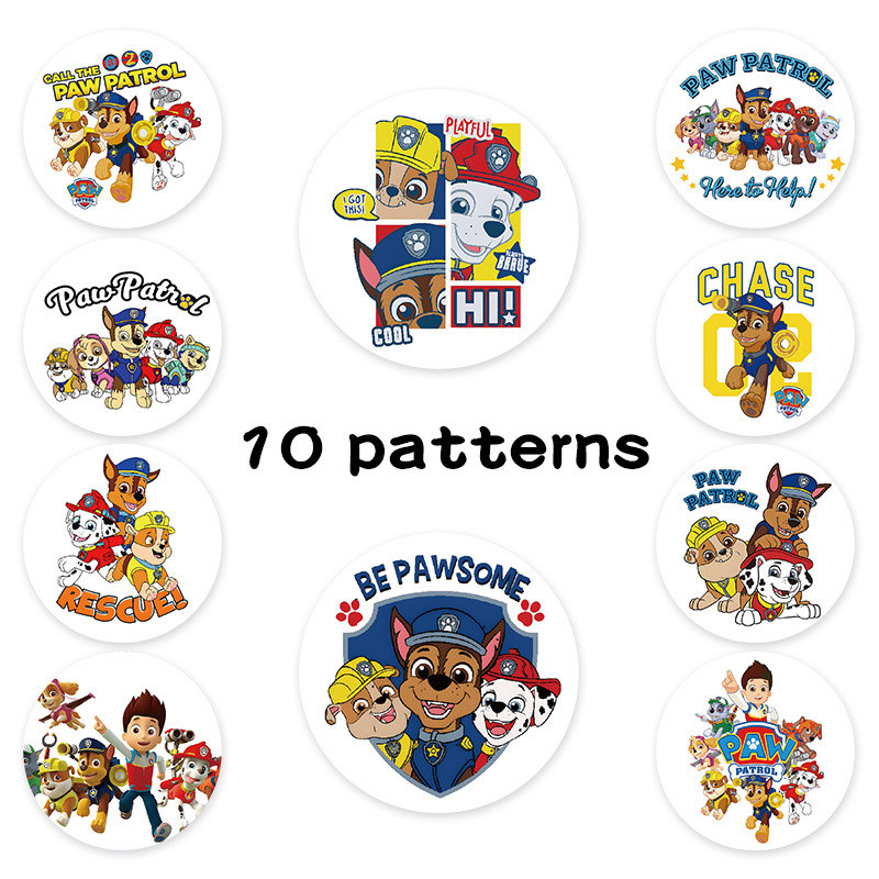 500 Peças/Rolo Adesivos roll-up Paw Patrol , De Vedação Decorativos Decoração De notebook