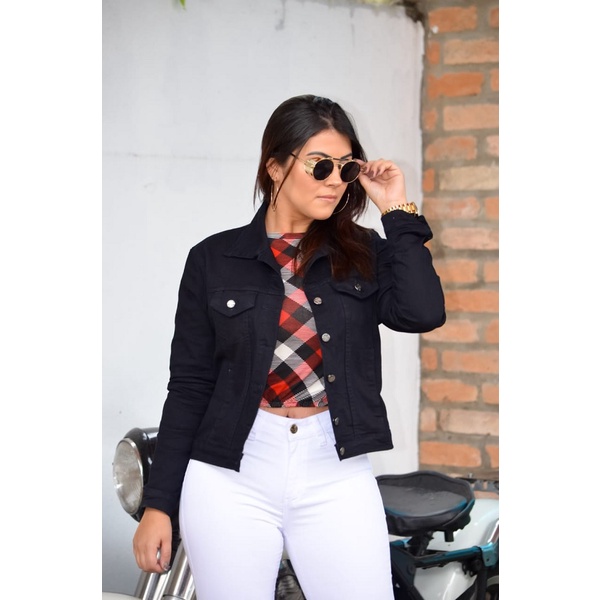 jaqueta sarja feminina branco ou preto.