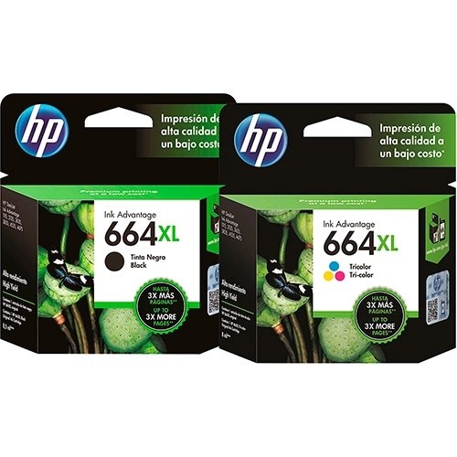 Kit Cartucho Hp 664xl Preto e color