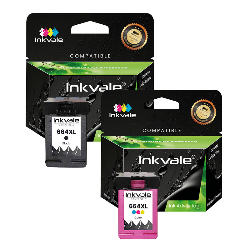 Cartuchos 664 XL Preto + 664XL Color Impressora 1115 2136 3636 3836 3635 3776 Impressora