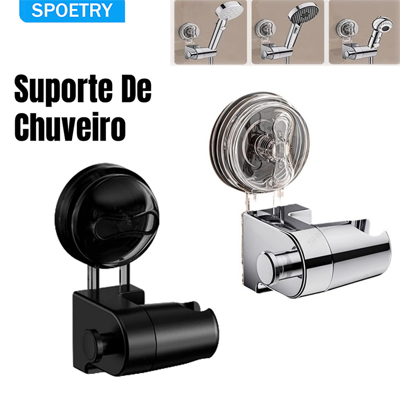 360 ° Ajustável Suporte De Chuveiro Com Ventosa De Cor Sólida-Rack Universal-Acessórios De Banheiro ​-Sem Perfuração