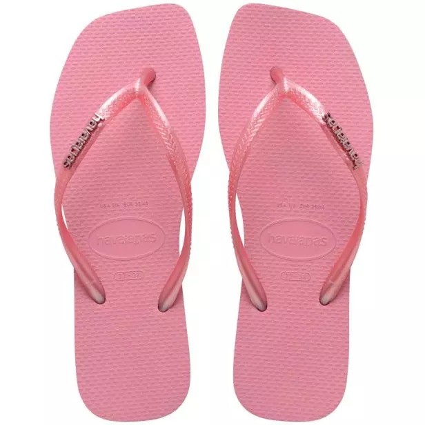 Chinelo Havaianas Slim Square Logo Metal Em Promoção Original
