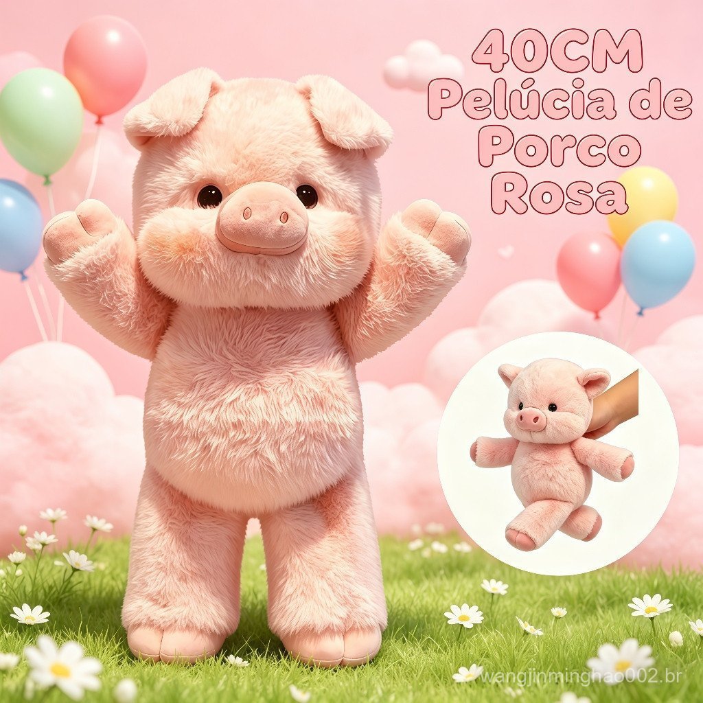 40A pink pig plush toy that is a few centimeters tall，Suitable as a gift for children and girls。 ZCRX