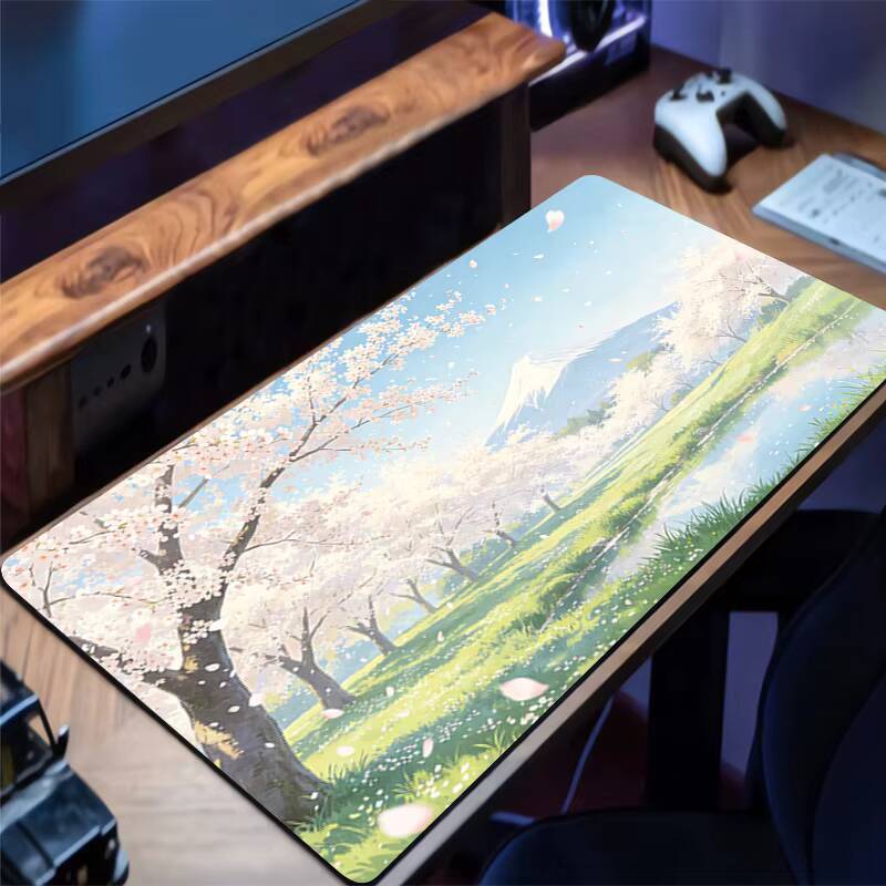 Grande Jogo Mouse Pad Estilo Japonês Flor De Cerejeira Anime PC Computador Gamer Tapete De Mesa Para CS GO LOL XXL Portá