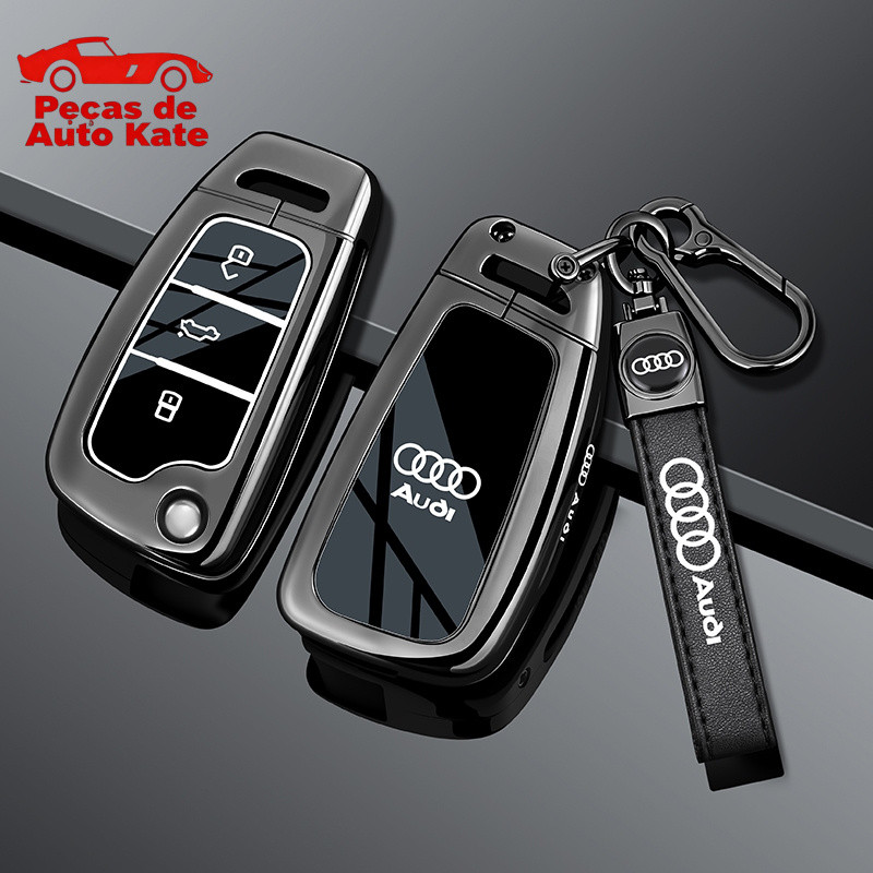 Capa de Chave de Carro em Liga de Zinco para Audi A1 A3 A4 8P 8L 8V A5 B6 B7 A6 A7 C5 C6 Q3 Q5 Q7 4F S3 S4 S6 QIIV