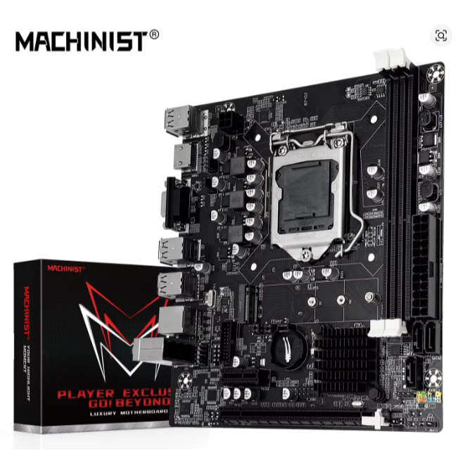 Placa-mãe MACHINIST H61 LGA 1155 DDR3 RAM compatível com CPUs Intel Core 2a e 3a geração suporta M.2 NVME SDD