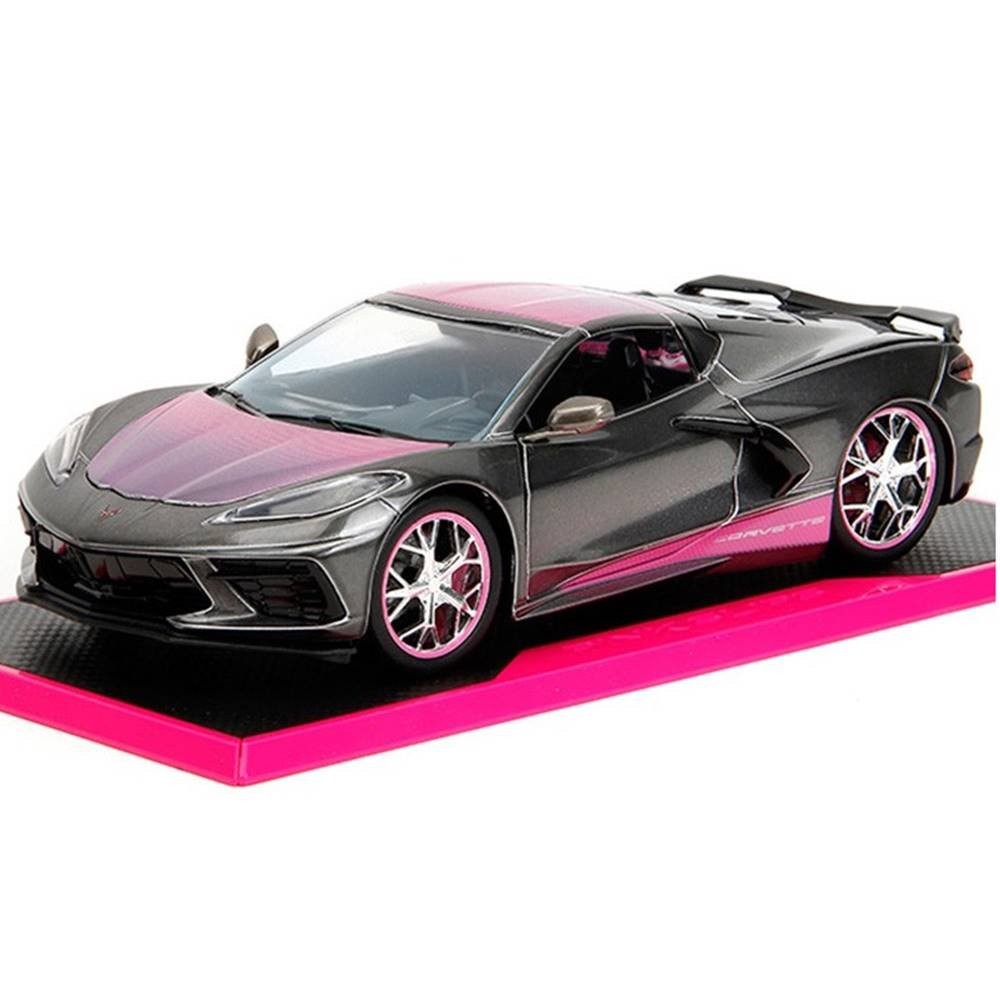 Miniatura Carro Chevrolet Corvette Stingray (2020) - Pink Slips - Cinza - 1:24 - Jada Toys