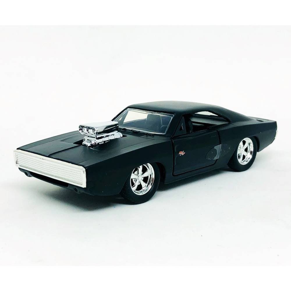 Miniatura Carro Dodge Charger R/T Dom's (1970) Velozes e Furiosos 7 - Preto Fosco - 1:32 - Jada Toys
