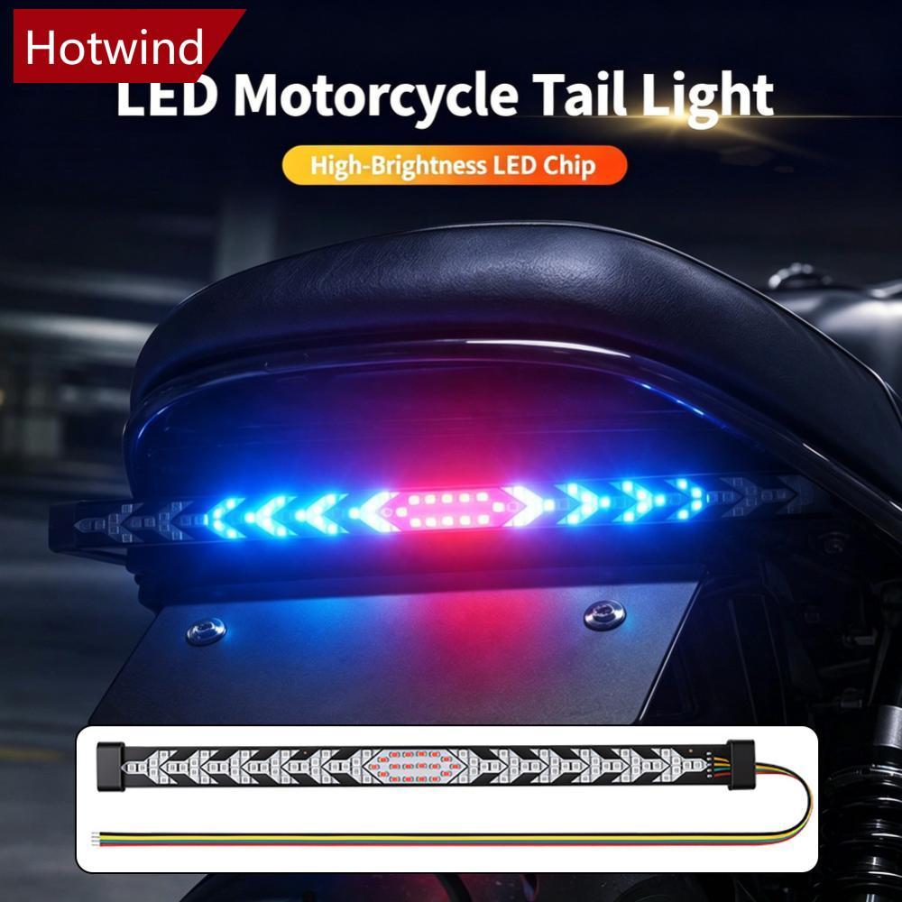 HOTWIND 12-24V 30cm Motocicleta Sequencial LED Osso De Peixe Estilo Cauda Tira De Luz Para Caminhonete E-Multi-Cor Strob