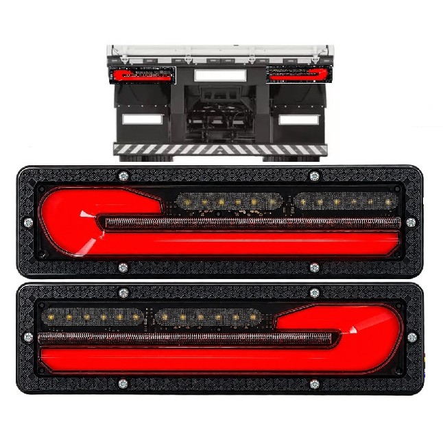 Par Lanterna Traseira Led Caminhão Reboque Carretinha Fumê 30cm 12/24v Universal Klx