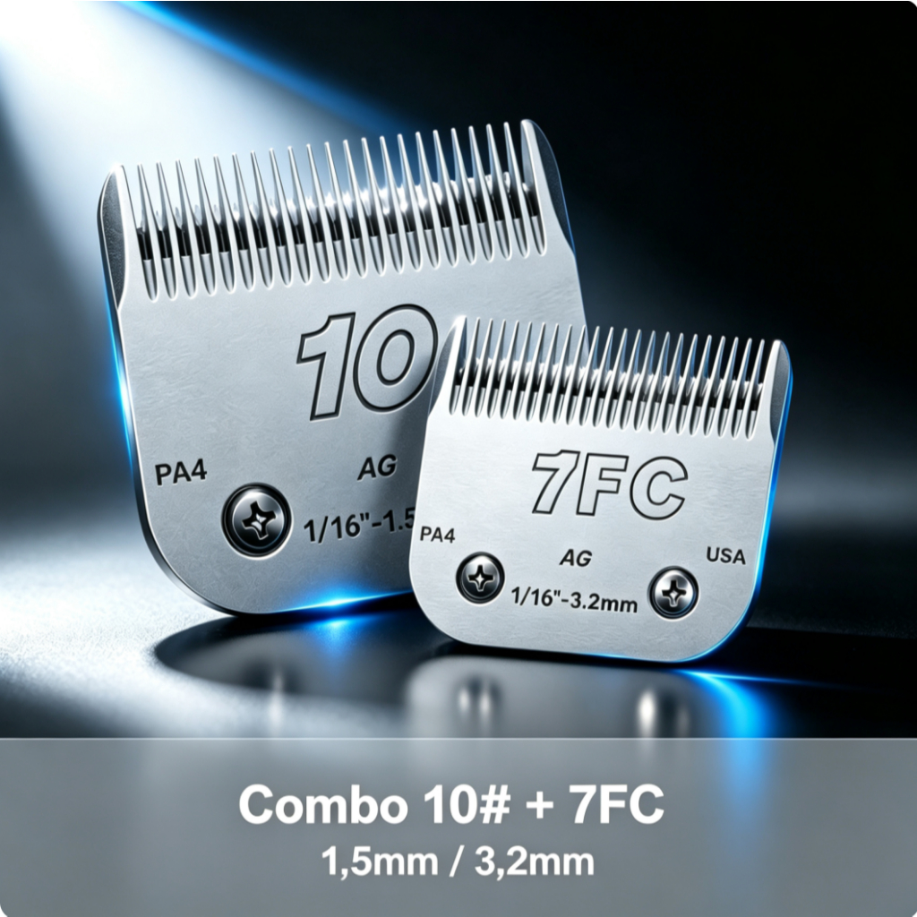10#+7FC Combo Premium Professional Dog Pet Trimmer Lâmina A5 Adequado Para A Maioria Dos Cortadores De Animais De Est