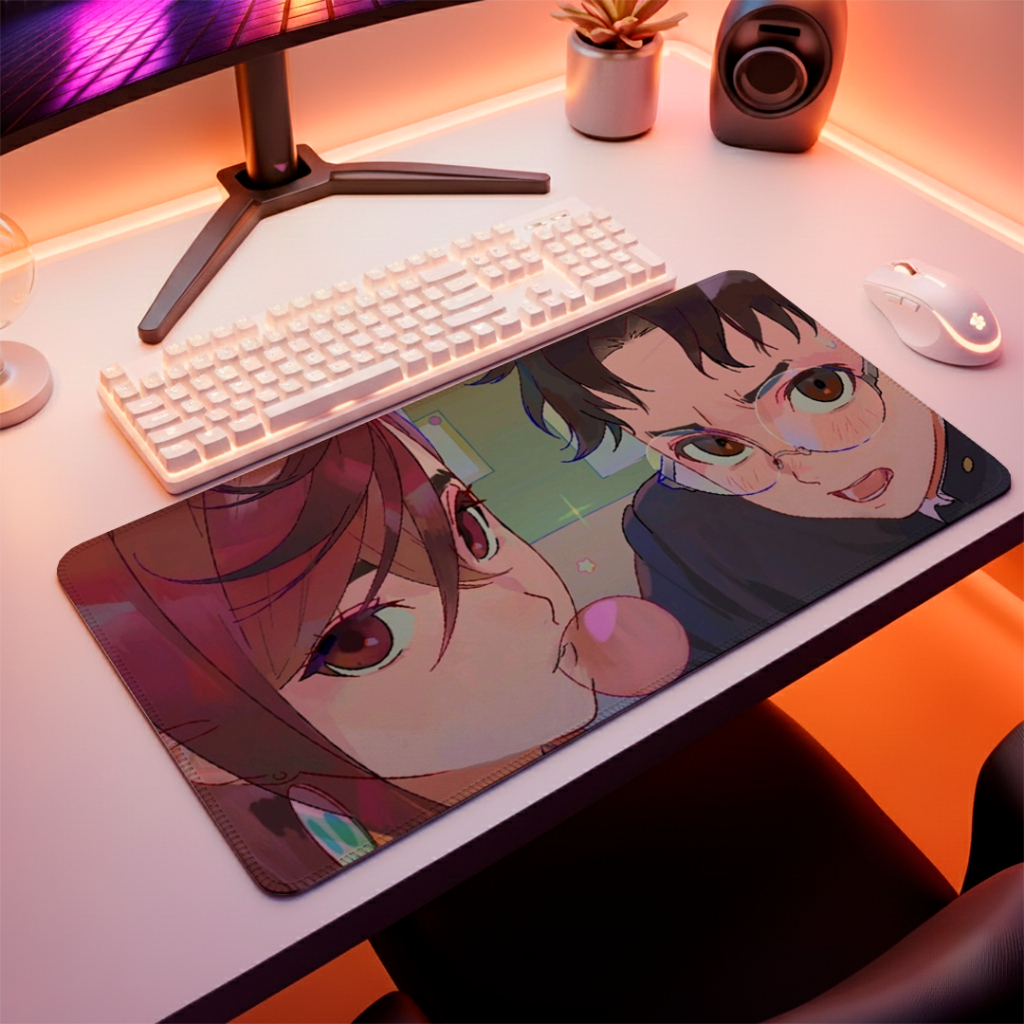 Mouse Pad Speed Gamer Profissional Antiderrapante Com Estampa De Anime Com Bordas Costuradas