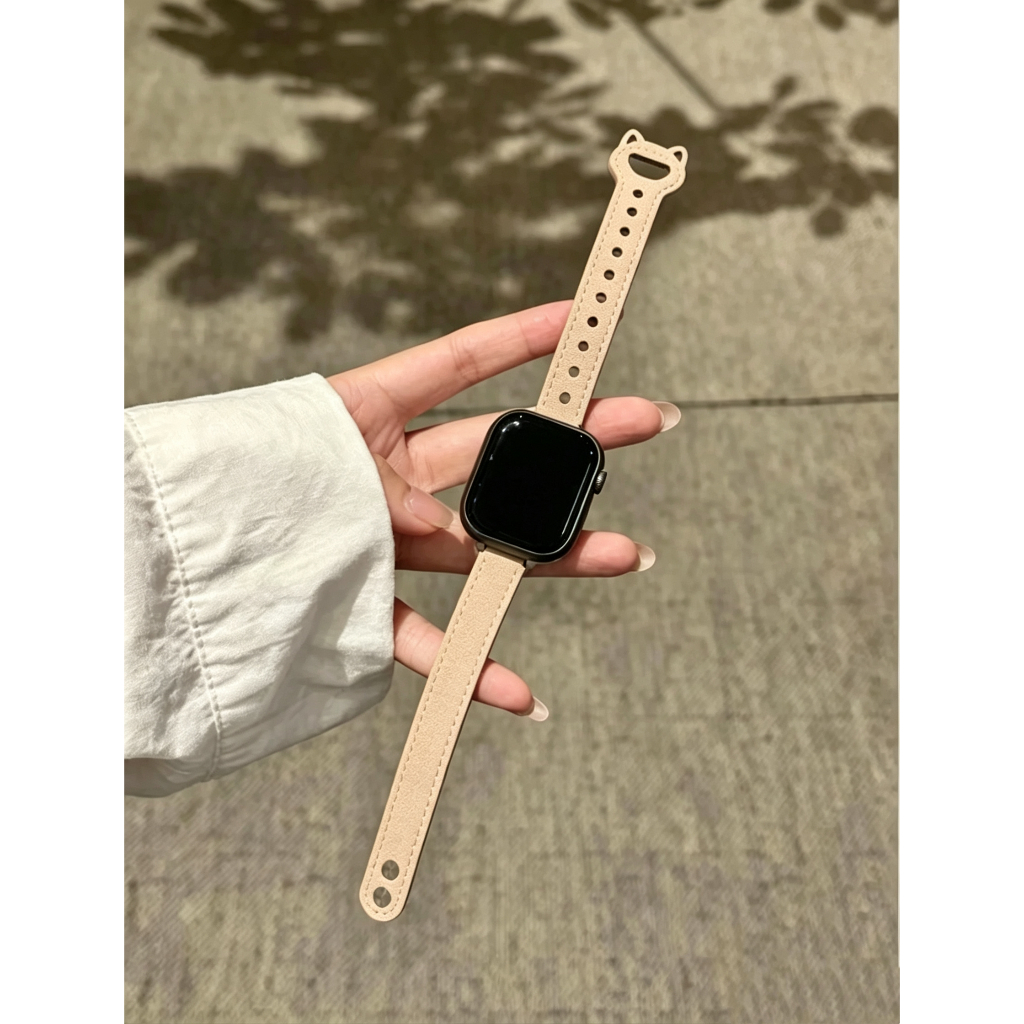 Moda Bonito Pulseira Para Apple Watch Couro Loop Banda Feminina Série 11/10/9/8/7/6/5/4/3/2/1 SE 38mm 40mm 41mm 42mm 44m