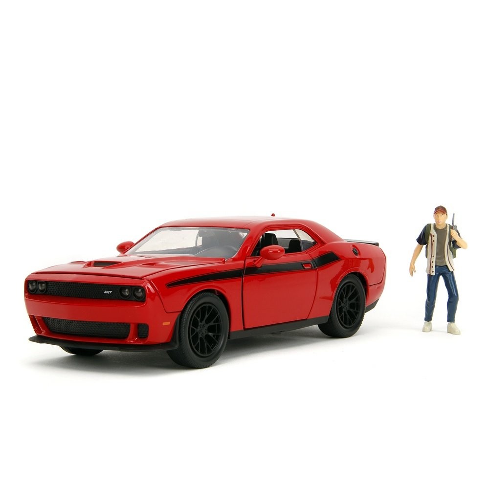 Miniatura Carro Dodge Challenger (2015) c/ Figura Glenn - The Walking Dead - Vermelho - 1:24 - Jada Toys