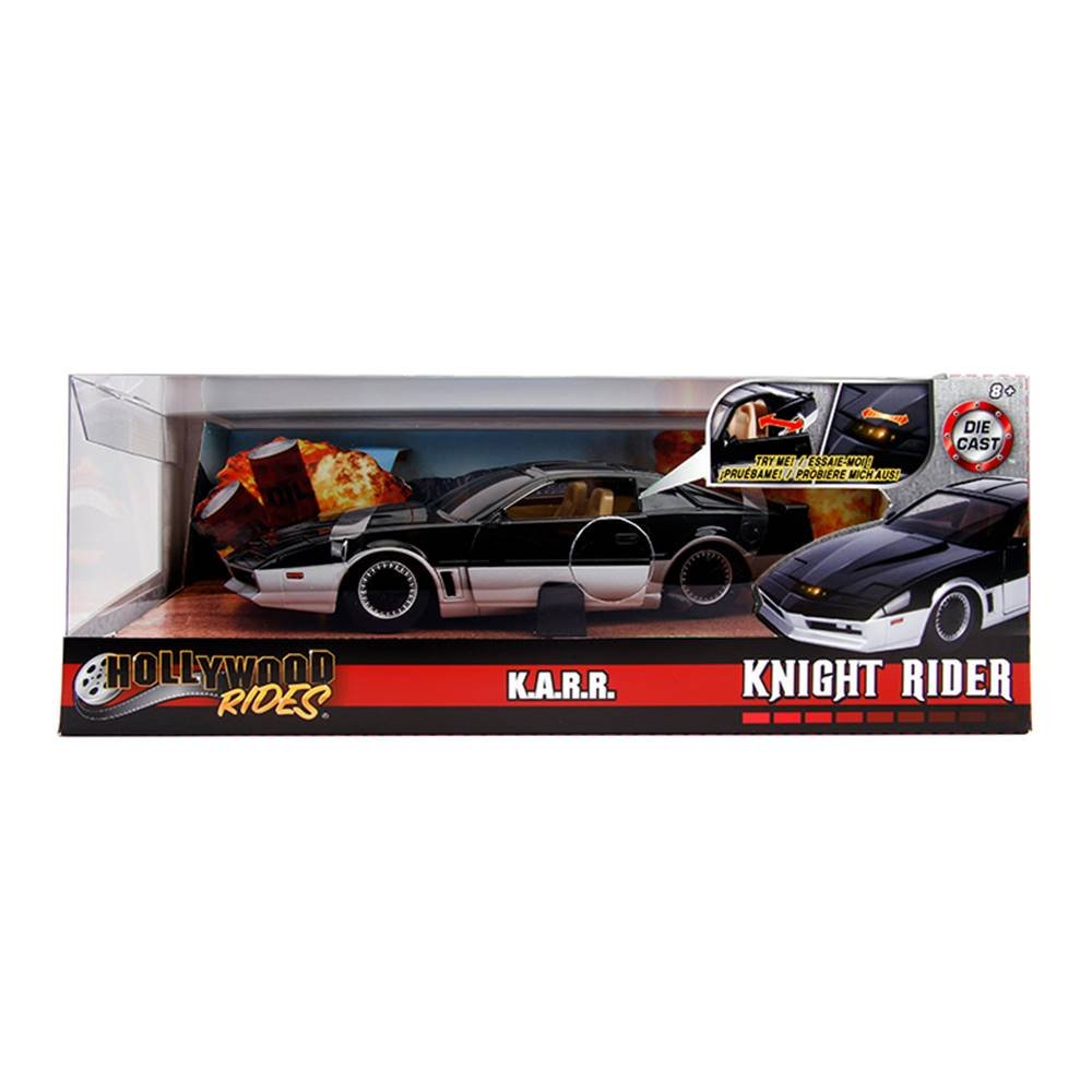 Miniatura Carro Pontiac Firebird Trans Am Black - K.A.R.R. Knight Rider (1982) c/ Luz - 1:24 - Jada Toys
