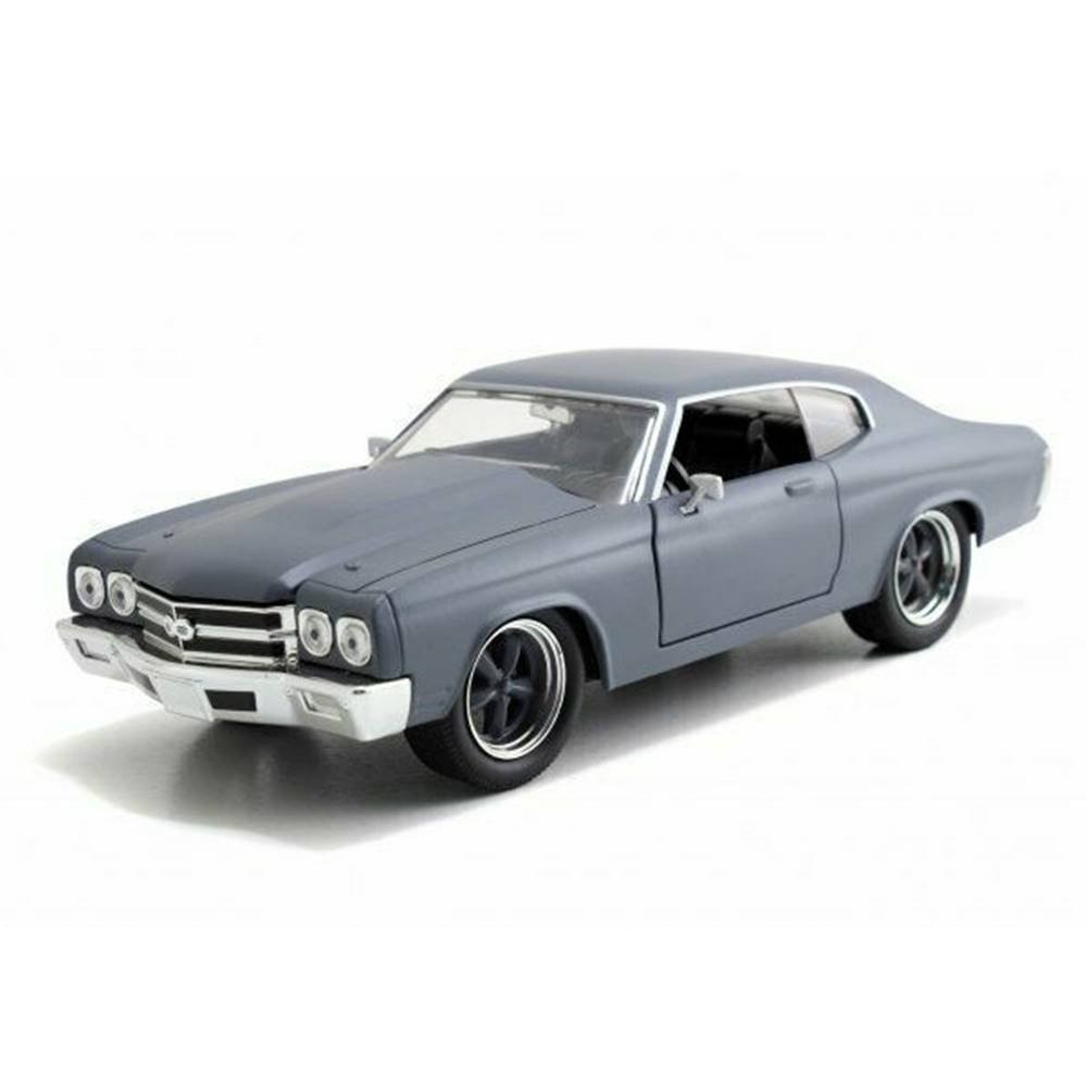 Miniatura Carro Chevrolet Chevelle SS Dom's (1970) - Velozes e Furiosos 7 - Metals Die Cast - Cinza - 1:24 - Jada Toys