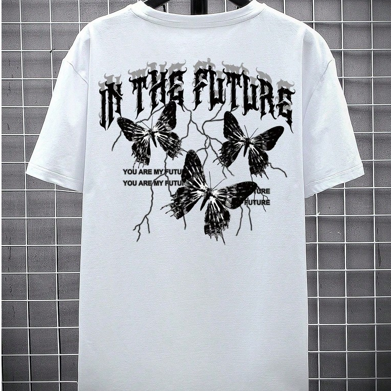 Camiseta Streetwear Unissex 100% Algodão In The Future Punk Borboletas Lançamento