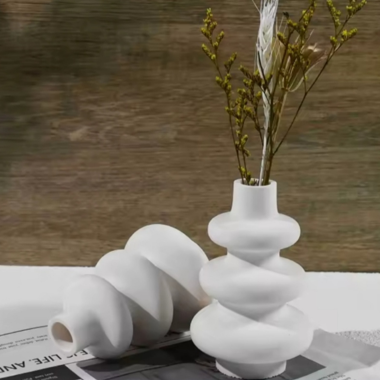 Vaso Orgânico Minimalista Ondas Decoração elegante Nórdico para sala, escritório aparador, rack