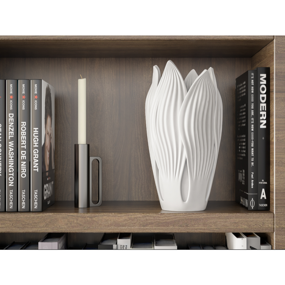 Vaso Decorativo Folhas em Ondas Premium Resistente Suculentas Cactos Plantas Sala Mesa Escritório Decoração Minimalista