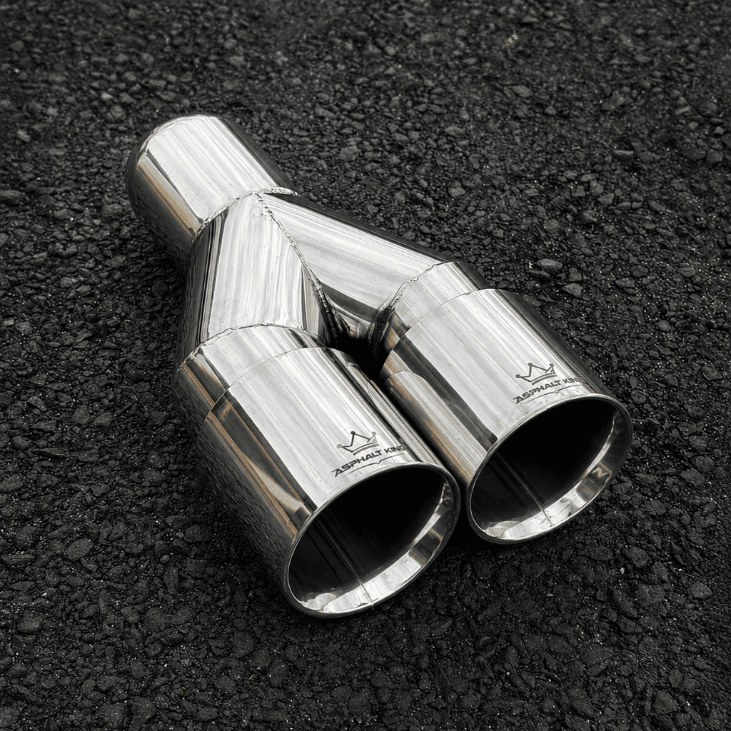 Ponteira de Escapamento Inox 304 Saída Dupla 3 Pol Universal Polida Esportiva Asphalt King