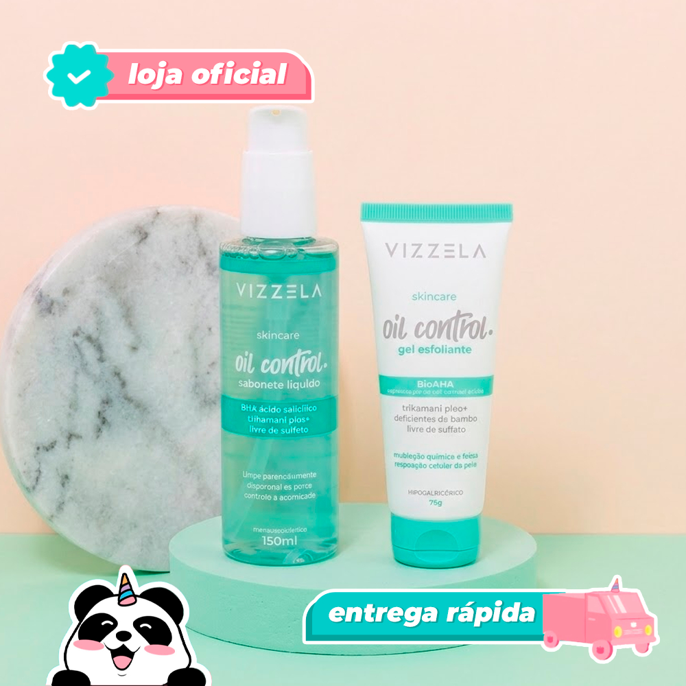 Kit Gel Esfoliante Oil Control + Sabonete Oil Control Vizzela Original