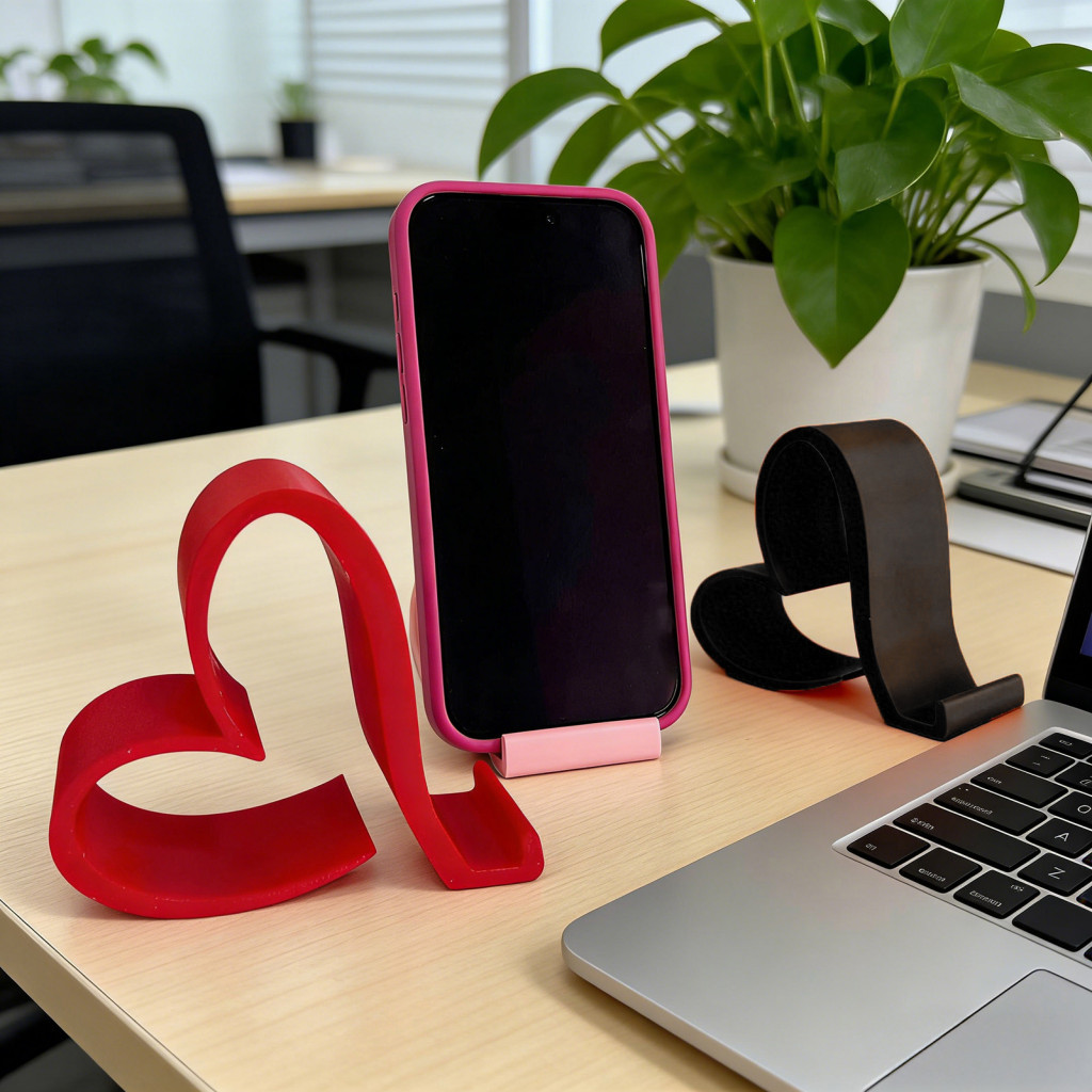 Portable Mobile Phone Support Stand for Desk 2pcs 3d Printed Love Heart Holders – Cute Shape Stands for Office Home fo