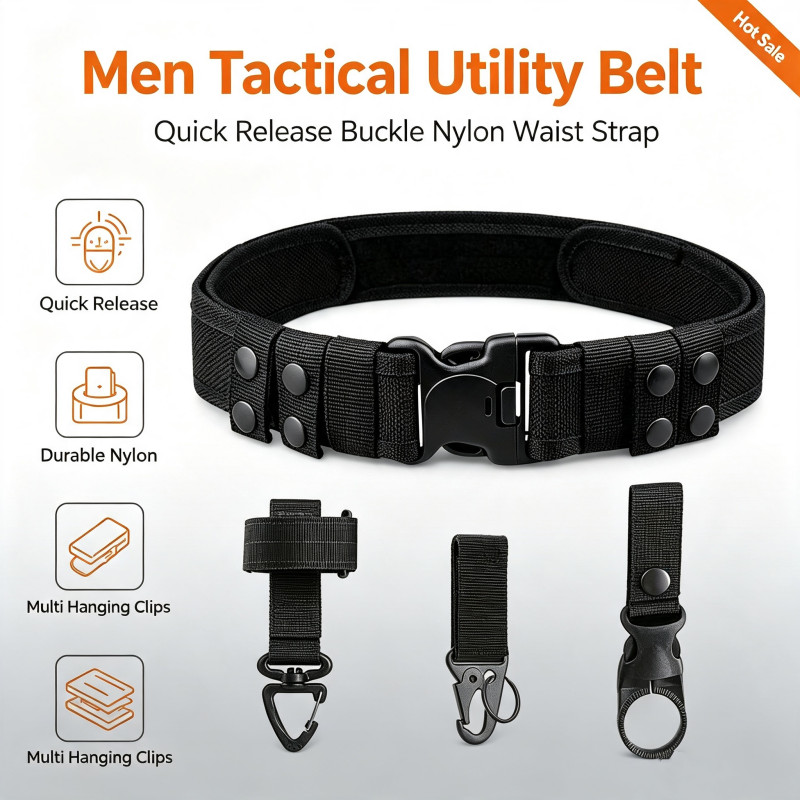 Masculino Multifuncional l Cinto Fivela De Liberação Rápida Nylon De Serviço Com 6 Clipes Ajustáveis Para Trabalho Ao Ar
