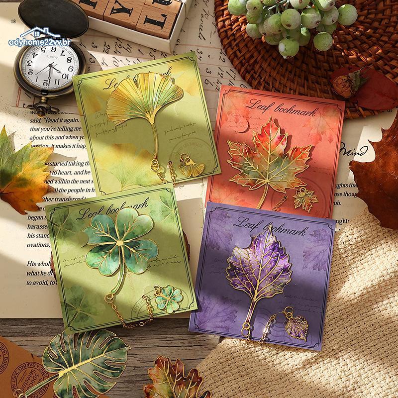 adyhome22vv Ginkgo Leaf Metal Bookmark Requintado Intricate Book Lovers Gift br
