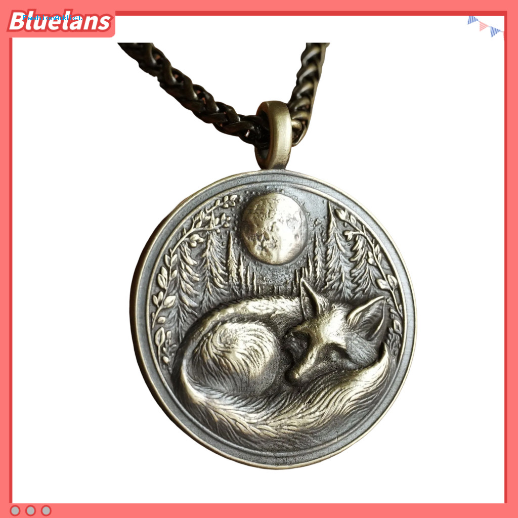 Engraved Moon Necklace Pendant Forest Retro Style Jewelry Gift for Nature Lovers Travel-inspired Charm Unique for Women