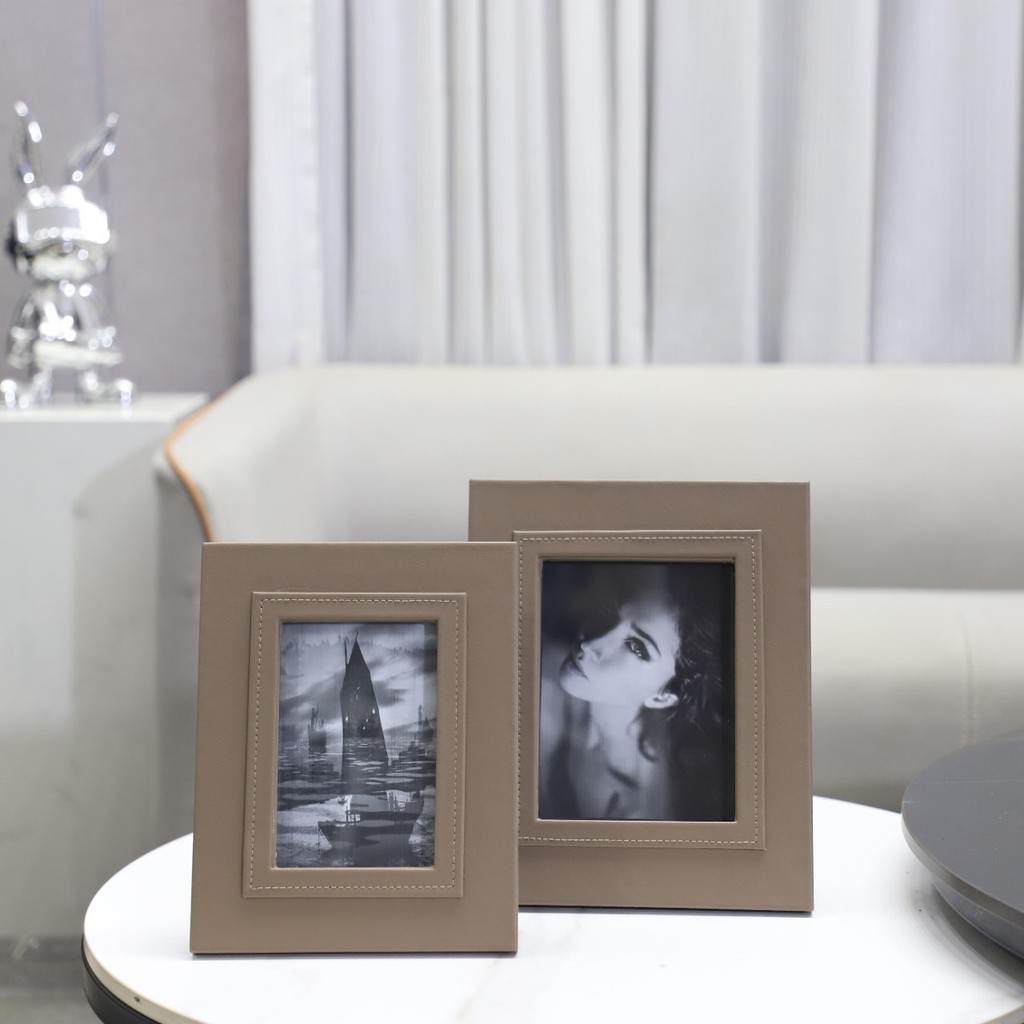 4HYM European-style, light luxury, high-end leather photo frames, artistic decorative pieces, living room TV cabinet, be