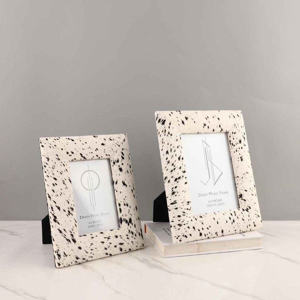 TXJP European-style, light luxury, horsehair black and white spotted picture frame, decorative piece for bedroom, living
