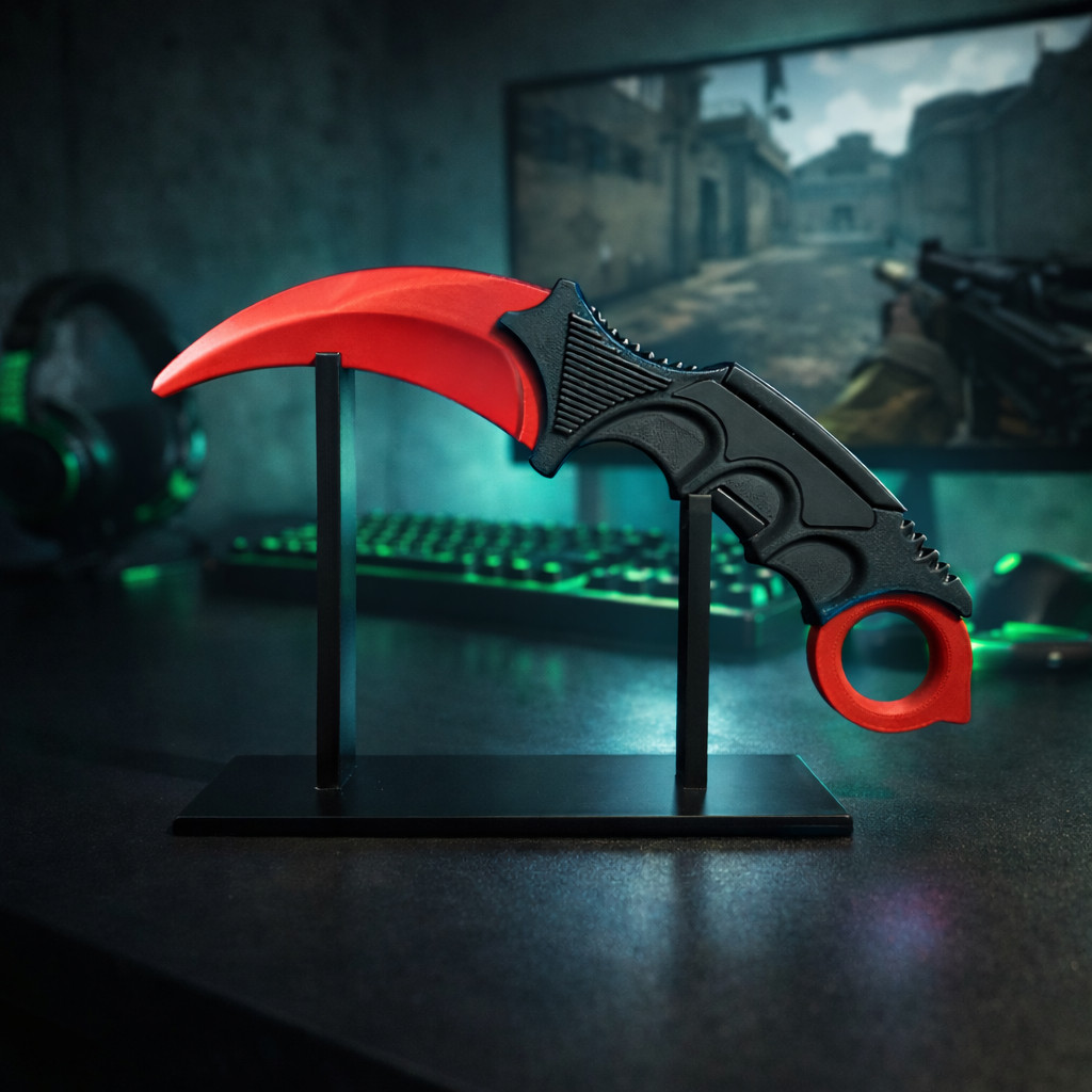 Faca Decorativo 3D Karambit CS2 l Modelo Colecionável e Cosplayer Decorativo Funcional Faca Curva