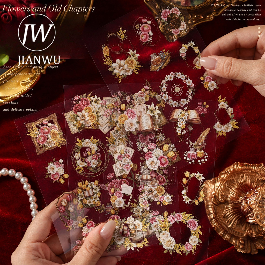 JIANWU Coroa De Flores Vintage , Material De Paisagem , Colagem , Scrapbooking , Adesivo Para Animais De Estimação , Cri