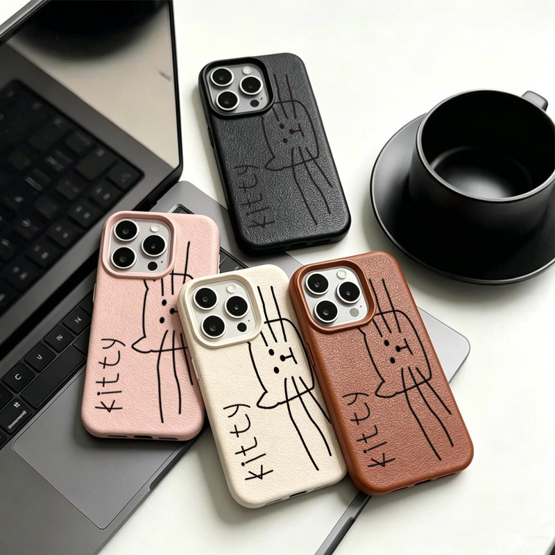 Bonito Linha Gato Lichee Padrão Caso Para Samsung Galaxy S26 Ultra S26FE S25 S24 Plus A37 A57 A56 A27 M56 M55 M15 Macio