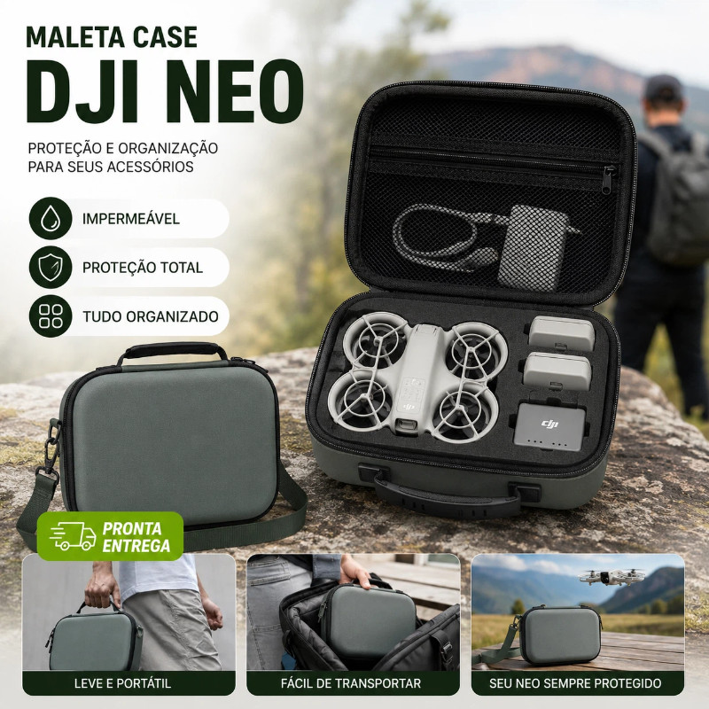 Maleta Case DJI Neo Drone Fly More Combo Estojo Rigido Bolsa Impermeavel Protecao Acessorios Top