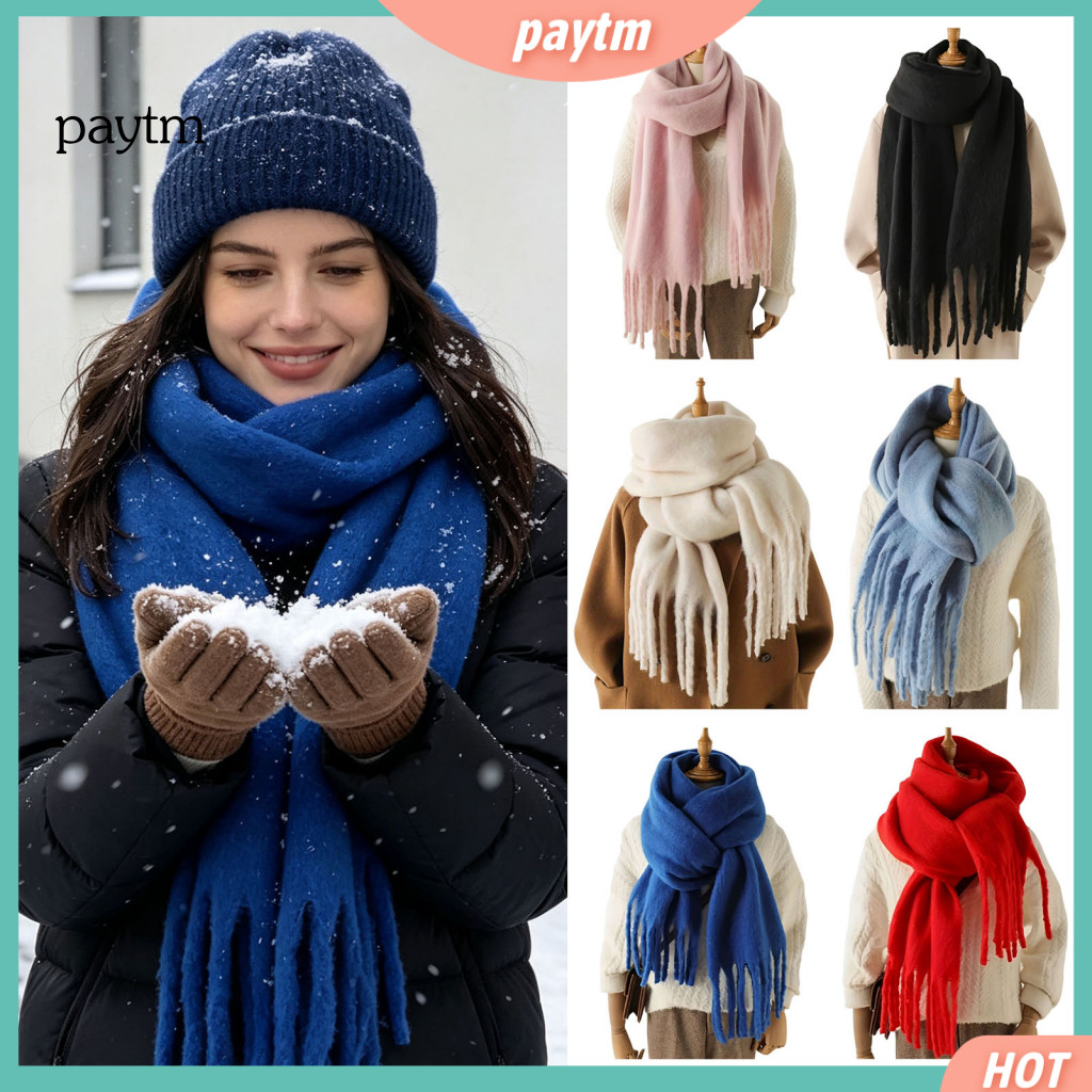 Winter Warm Scarves for Women Soft Breathable Shawl Thickened Imitation Rabbit Fur Velvet Scarf for Solid Color Neck Wra