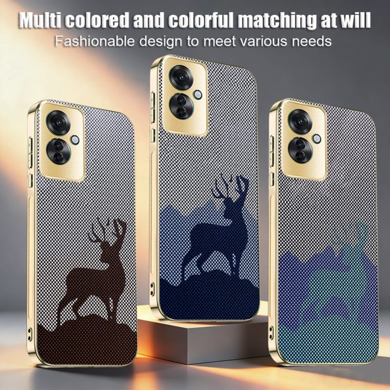 Para OPPO Reno 11F , F25 Pro 5G , Nova Capa De Telefone Com Padrão De Cervo Da Sorte , Protetora Couro Banhado De Alta Q