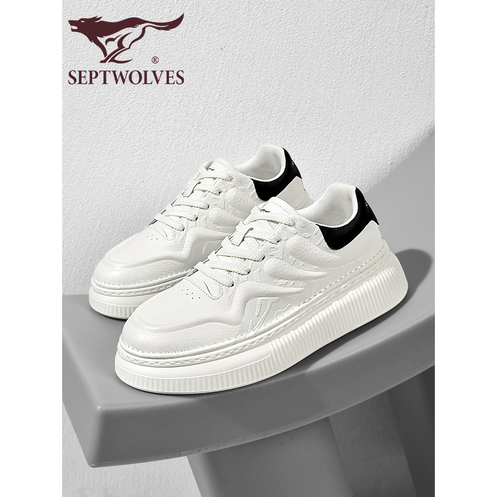 Sete lobos tênis masculinos verão novo estilo High-End sapatos brancos masculinos na moda All-Match Casual sapatos branc