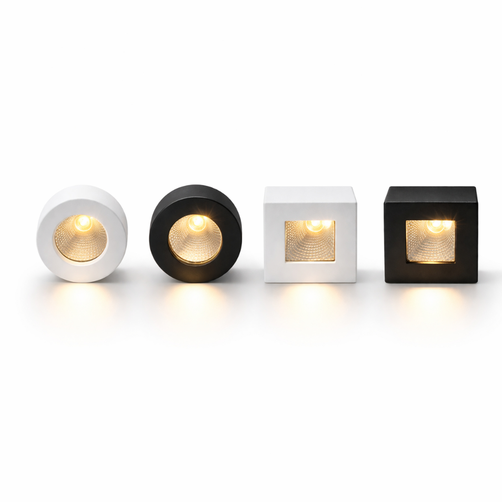 Mini Spot de Sobrepor Slim Cobre Resistente Led Para Moveis Decorativos Preto e Branco