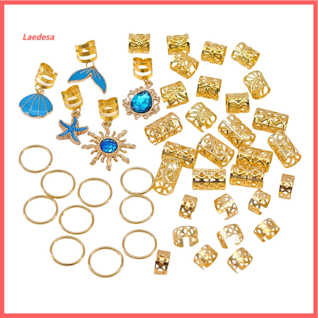 Braid Hair Clips Dreadlock Accessories 45pcs Rings Ocean Resort Style Lightweight Alloy Braided Jewelry Easy to Wear for