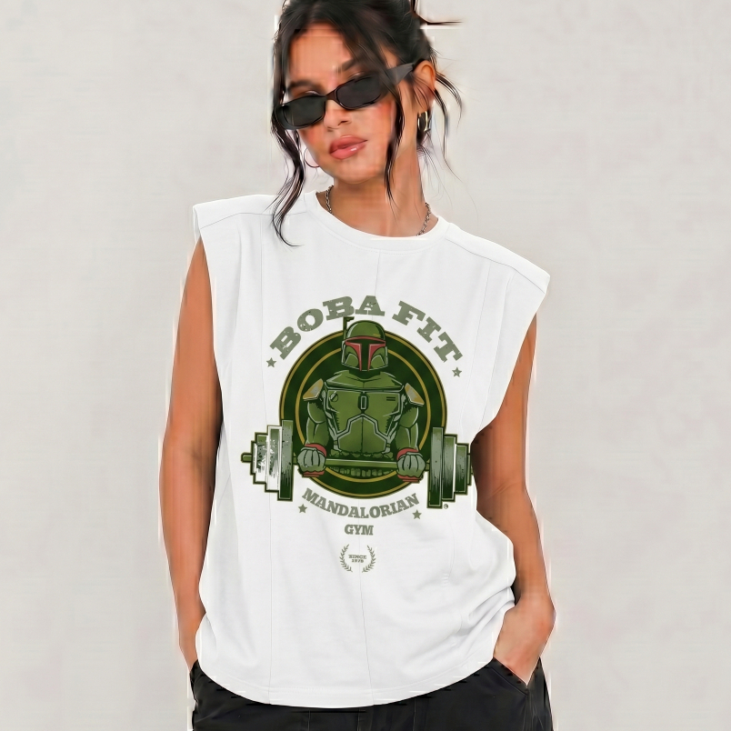 Regata Machao Oversized Mandalorian GYM Boba Fit Star Iron Mando Spaces Wars Treino Yoda Unissex